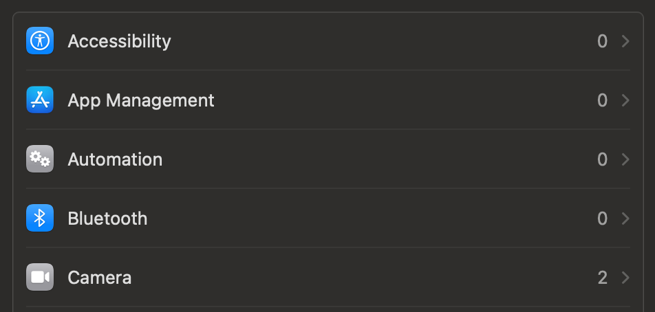 Image showing Mac Camera setting.