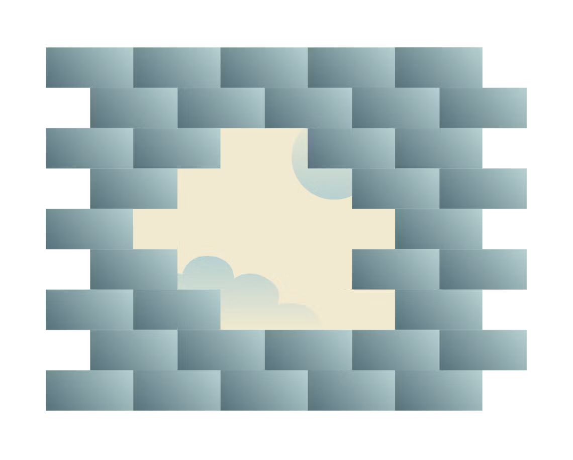 開口部のあるレンガの壁。