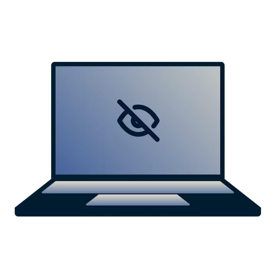 콘텐츠 및 앱에 대한 액세스가 차단된 랩톱