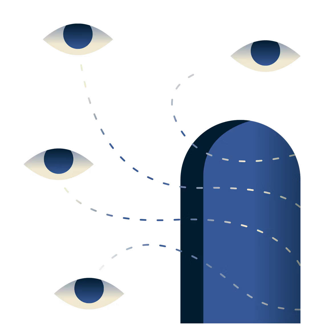 Ojos que miran a través de una puerta.