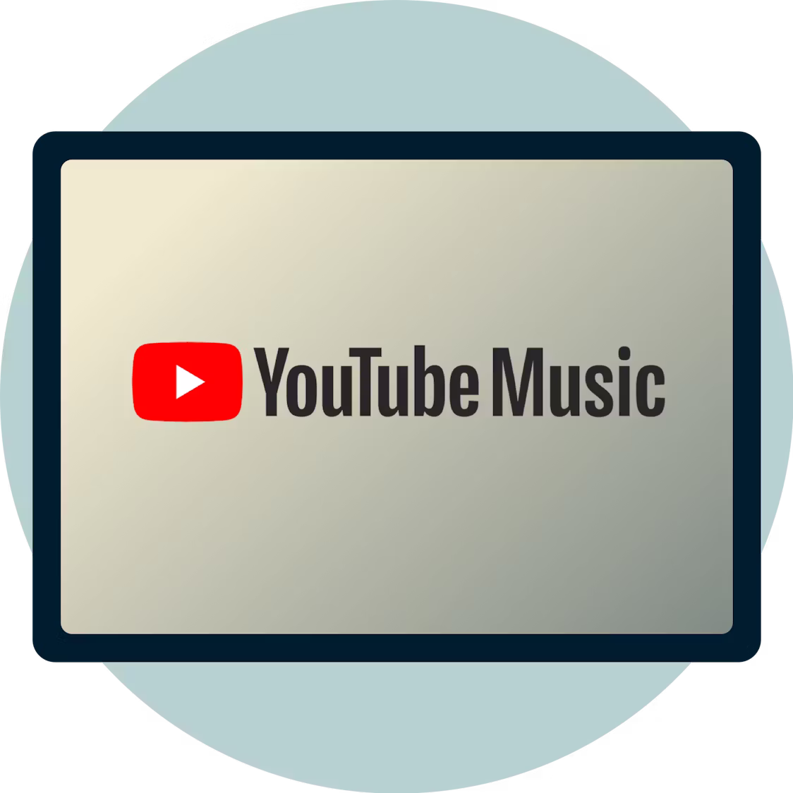 YouTube Music-logo på en skærm.