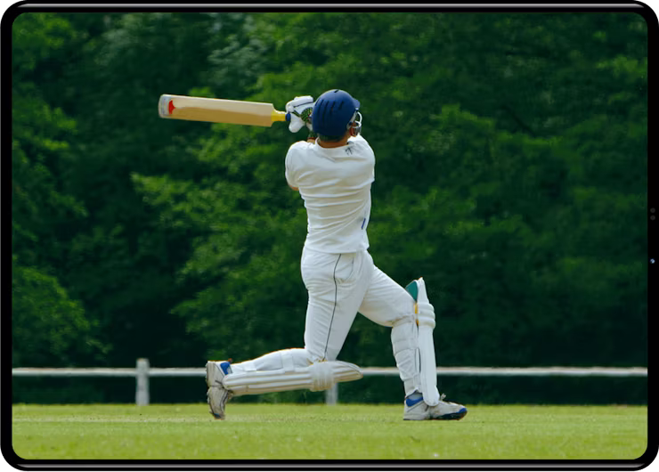 Watching Hotstar cricket on a tablet.