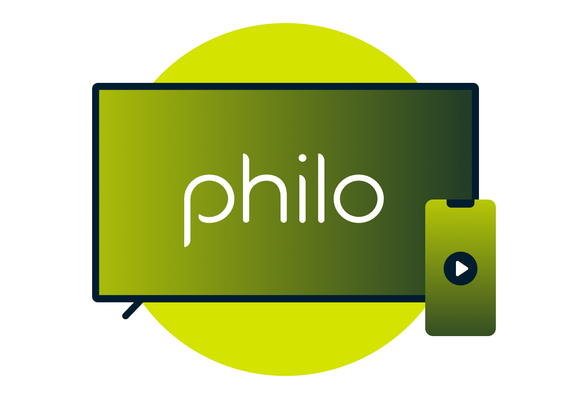 Television and smartphone with Philo logo.