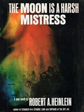 The Moon Is a Harsh Mistress sci-fi book with AI.