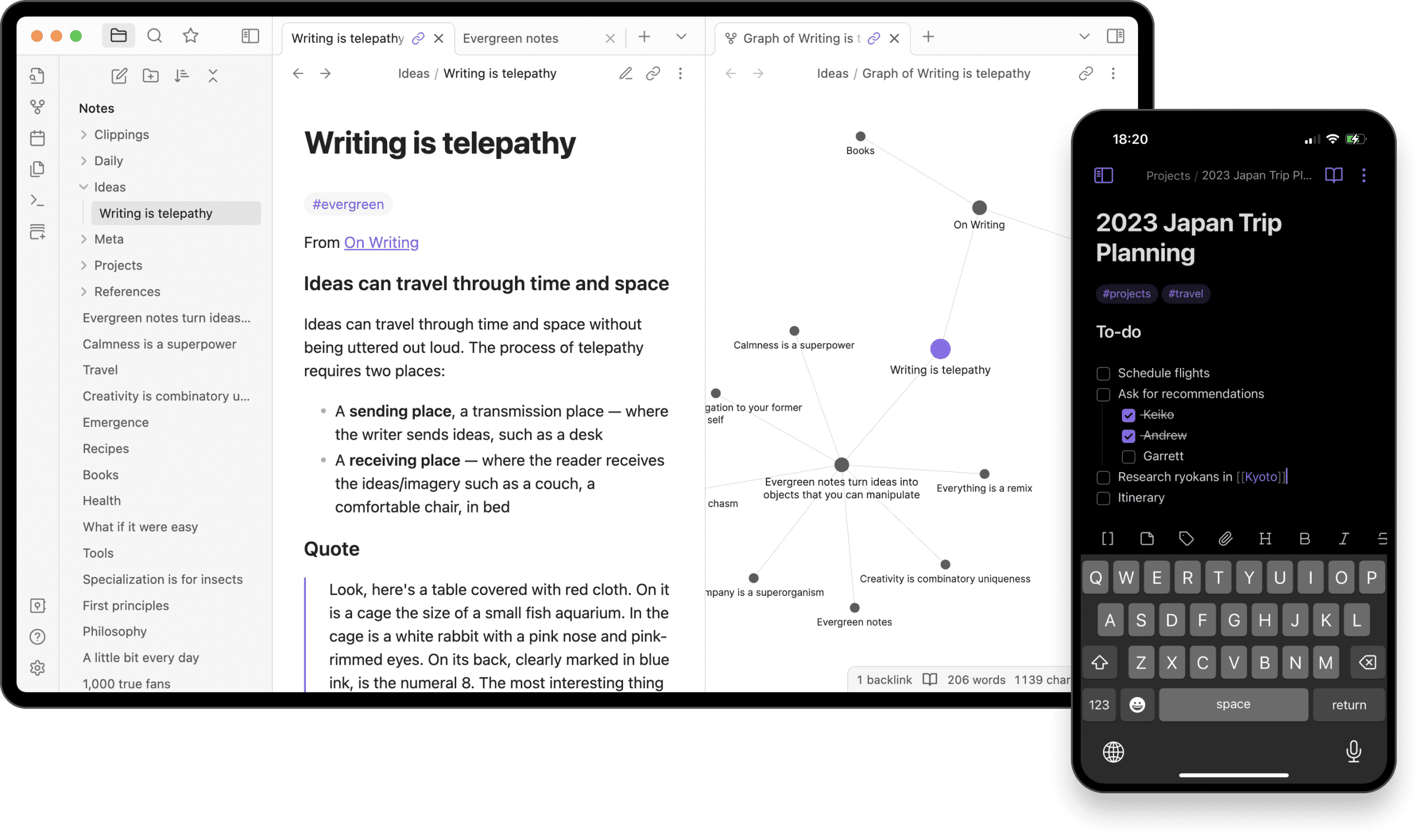 Obsidian apps overview.