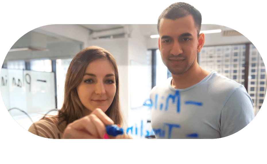 teamwork at the white board